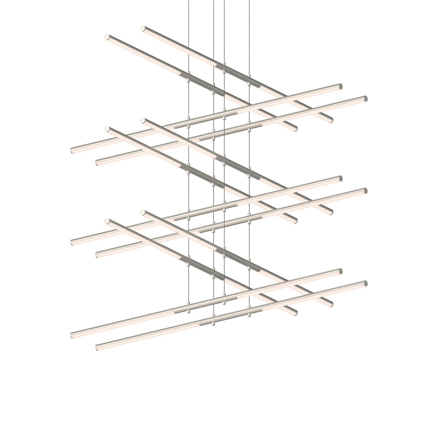 Tik-Tak™ Tiered LED Pendant Light in Satin Nickel (24-Light).