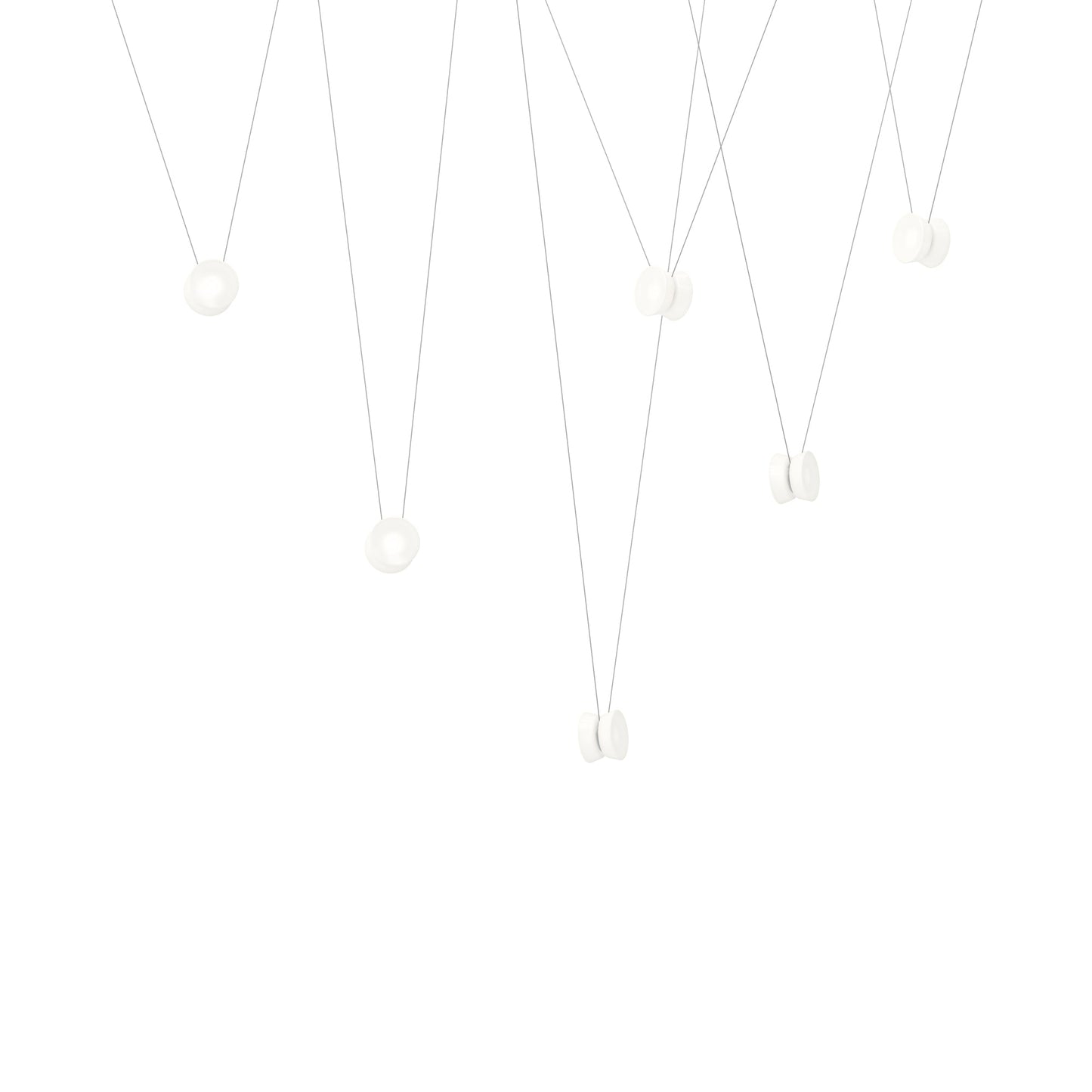 Yo Yo LED Pendant Light in White (6-Light).