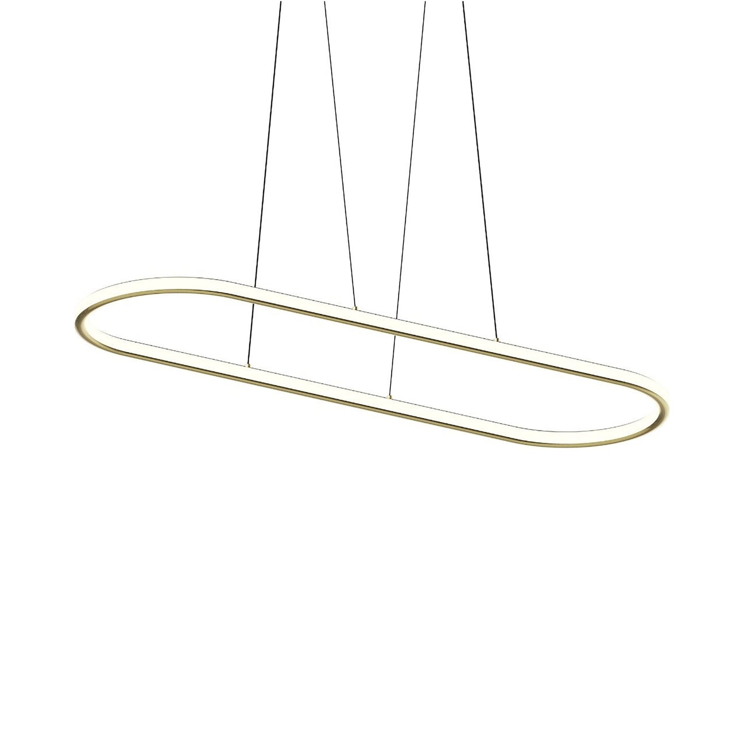Luna Racetrack LED Pendant Light in Brass (Large).