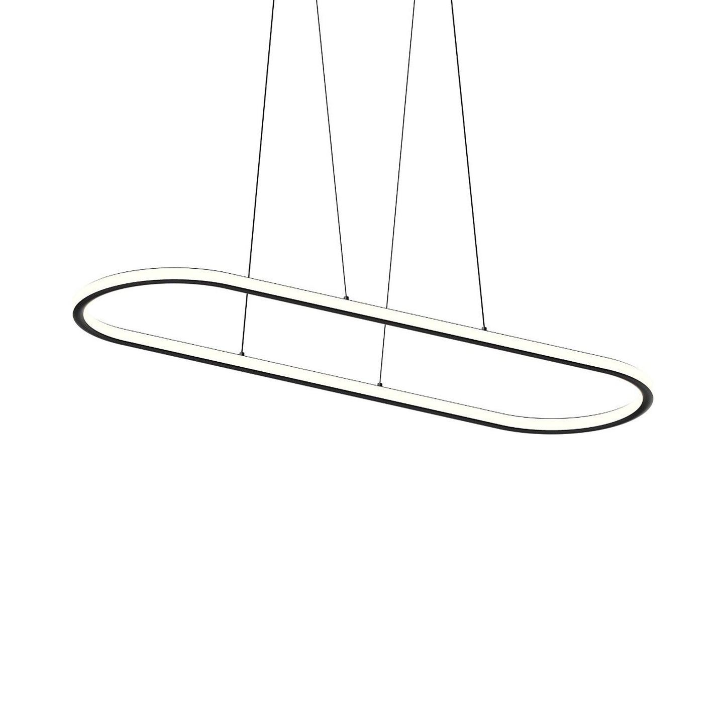 Luna Racetrack LED Pendant Light in Satin Black (Large).