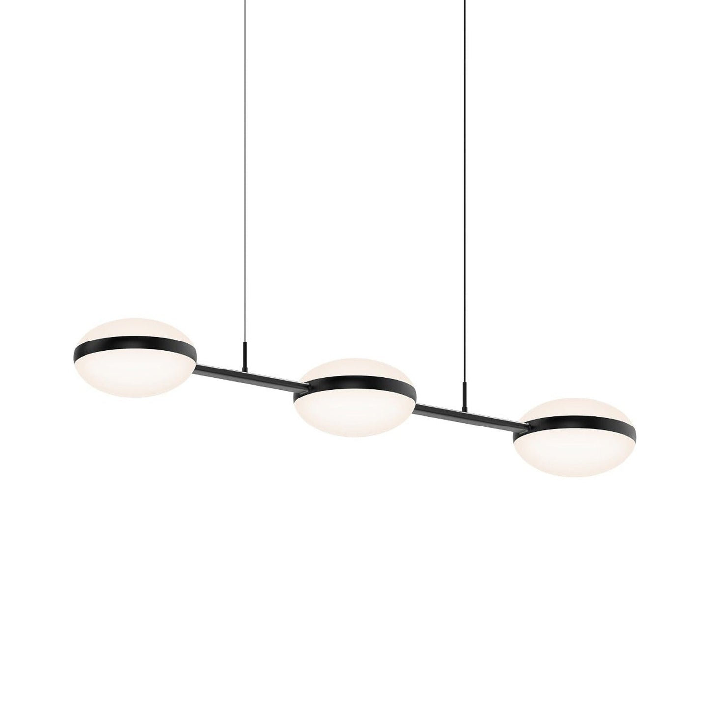 Pillows LED Pendant Light in Satin Black (3-Light Linear).