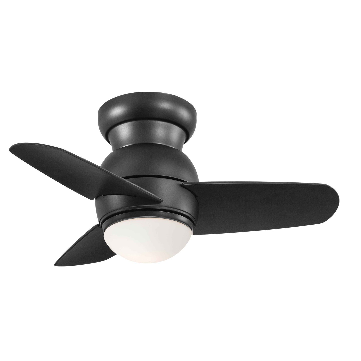 Spacesaver LED Ceiling Fan in Coal/Etched Opal.