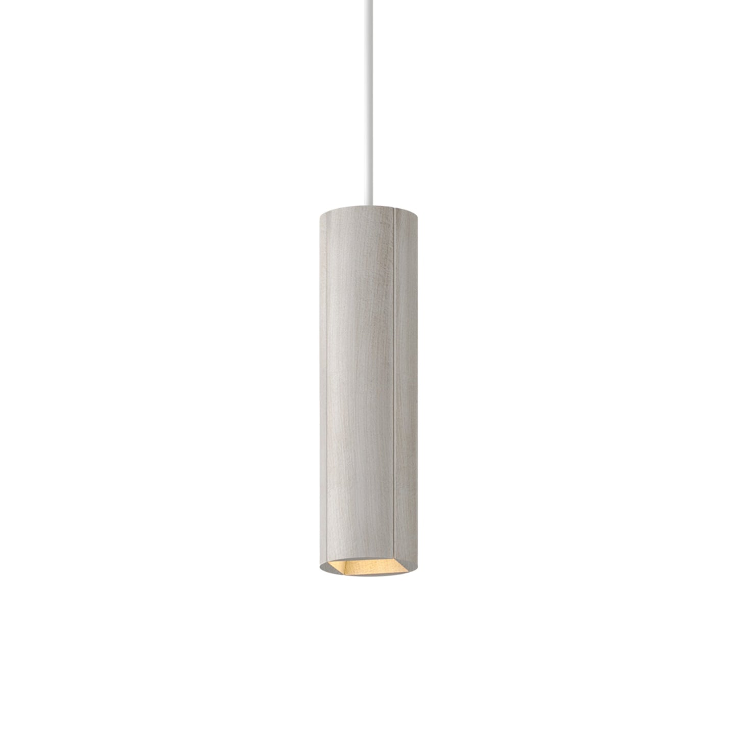 Pillar 12-Inch Pendant Light in White Salvaged NYC Pin Oak/White/Corded.