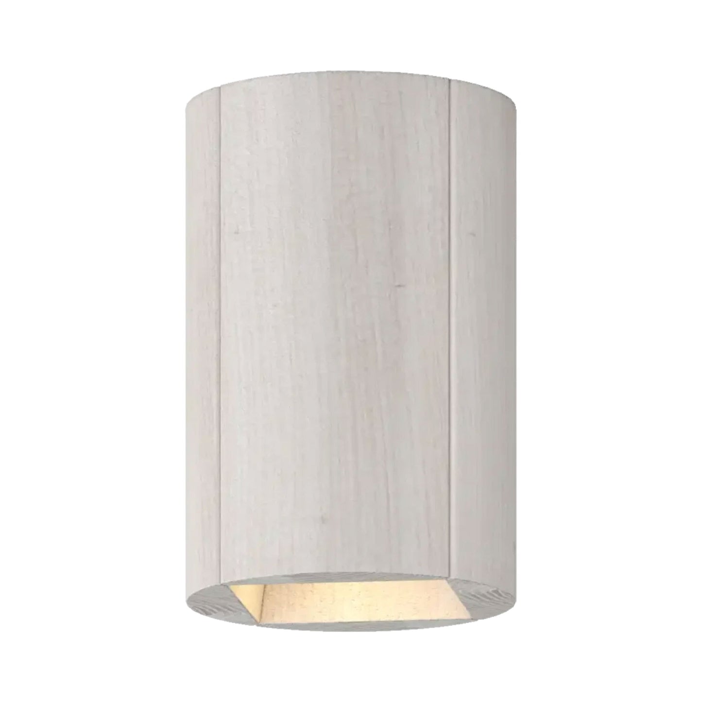 Pillar Flush Mount Ceiling Light in White Salvaged NYC Pin Oak.