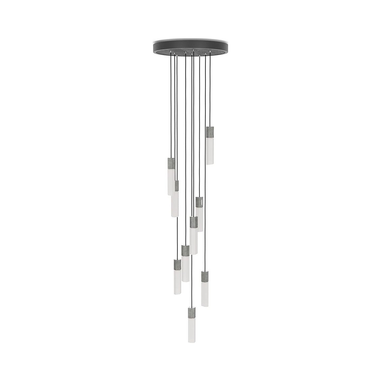 Basalt Multi Light Pendant Light in Stainless Steel.