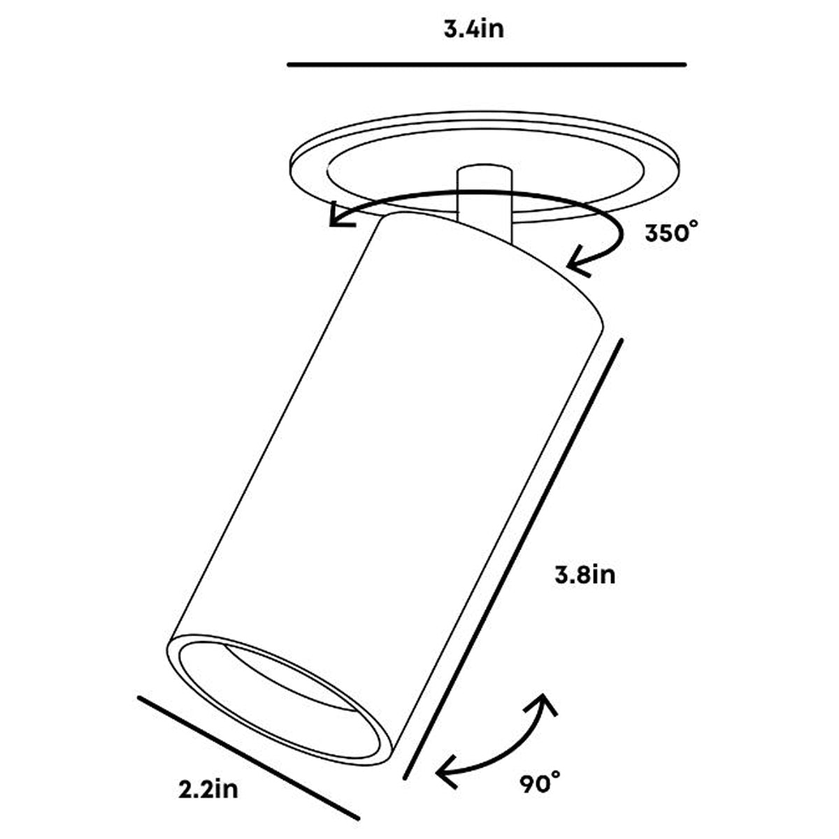 Core Spotlight LED Recessed Light - line drawing.