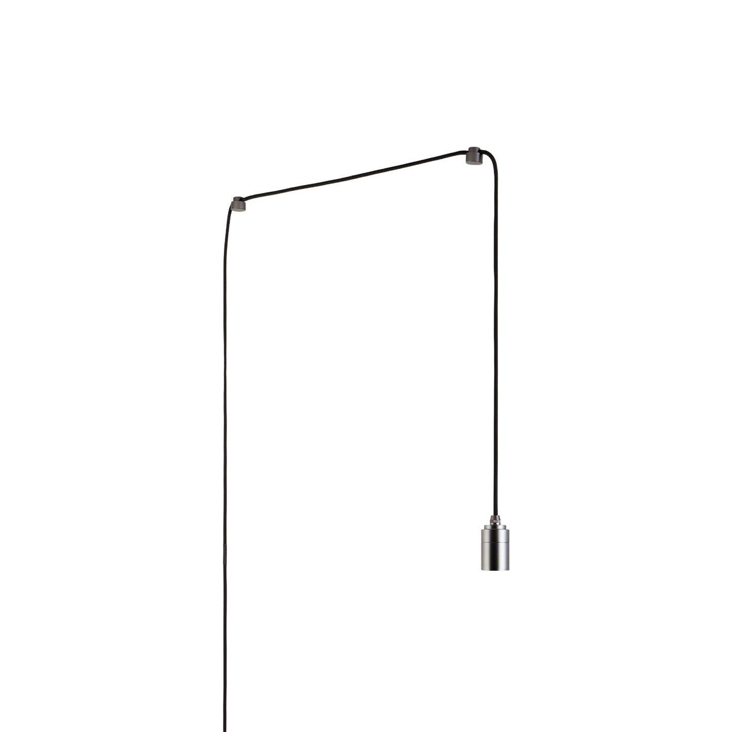 Cylindrical Plug-In Pendant Light in Graphite.