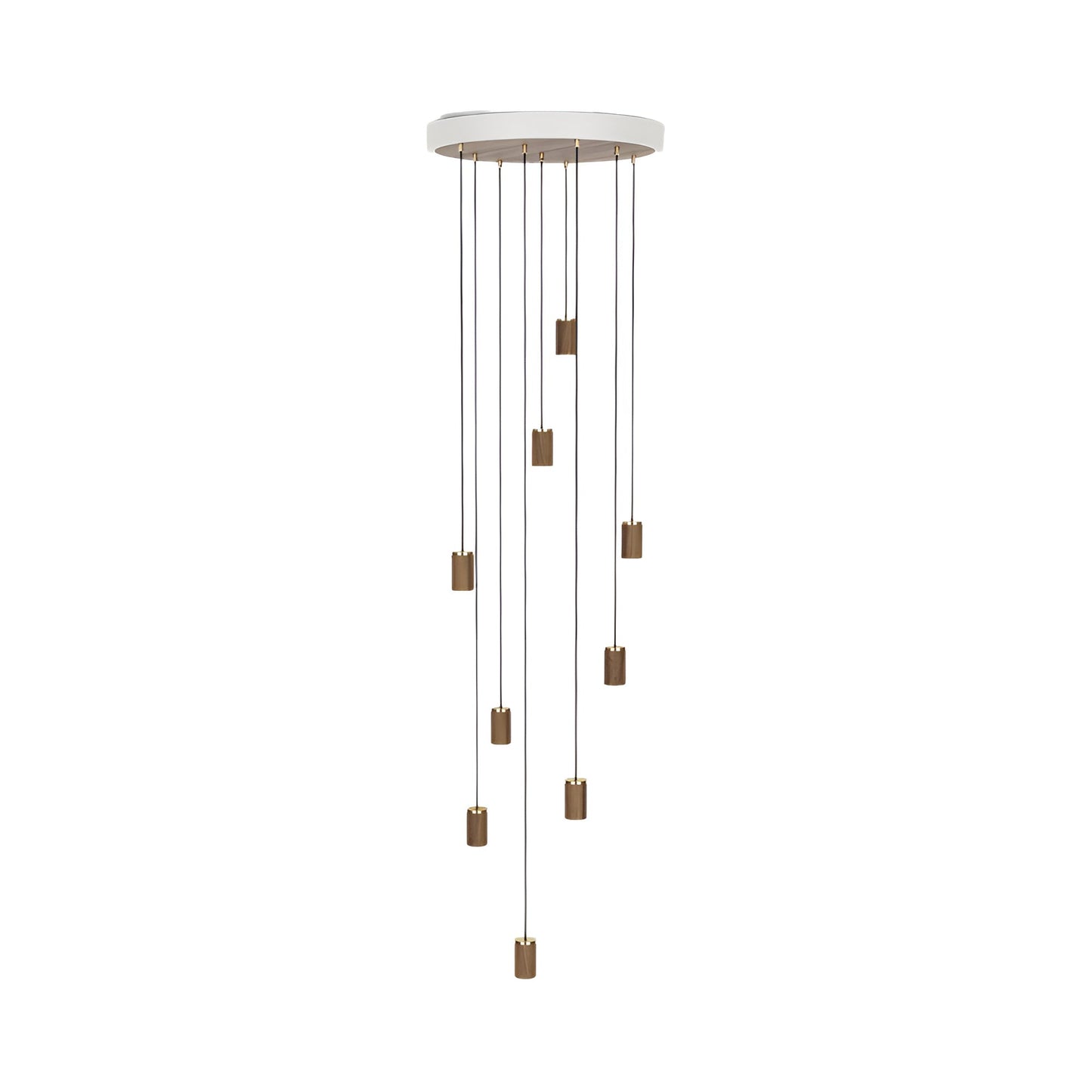 Knuckle Multi Light Pendant Light in Walnut (9-Light).