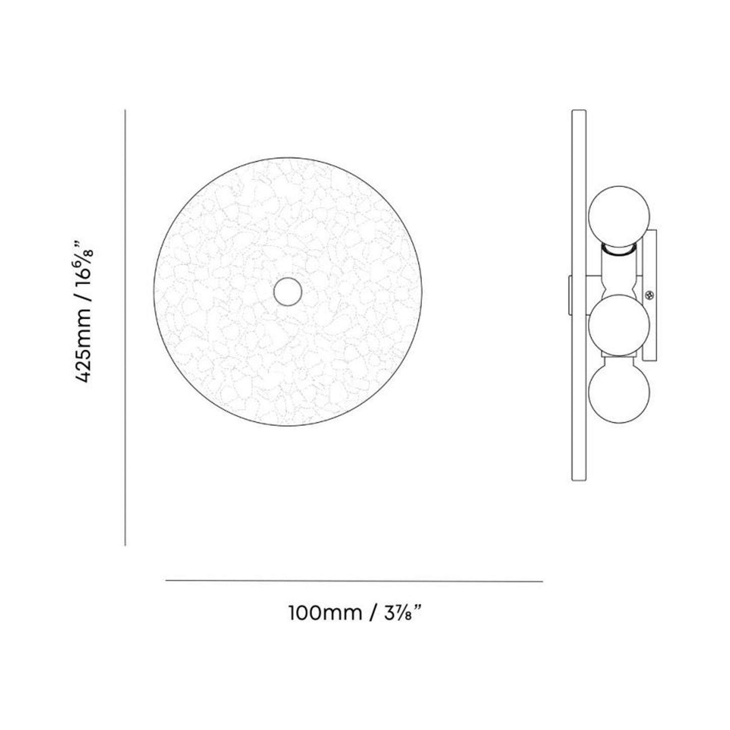 Magma Semi Flush Mount Ceiling Light - line drawing.