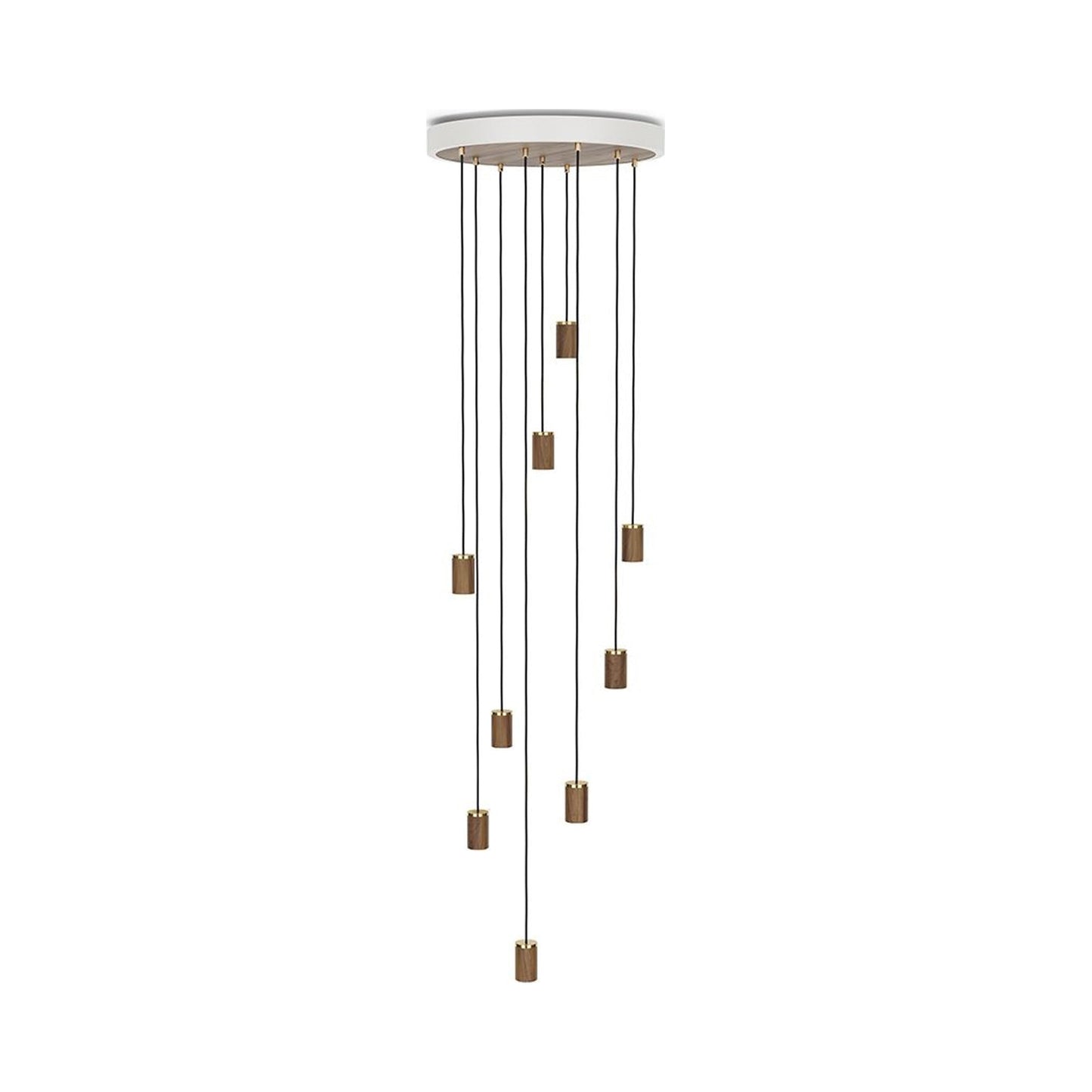 Nine Multi Light Pendant Light in Walnut.