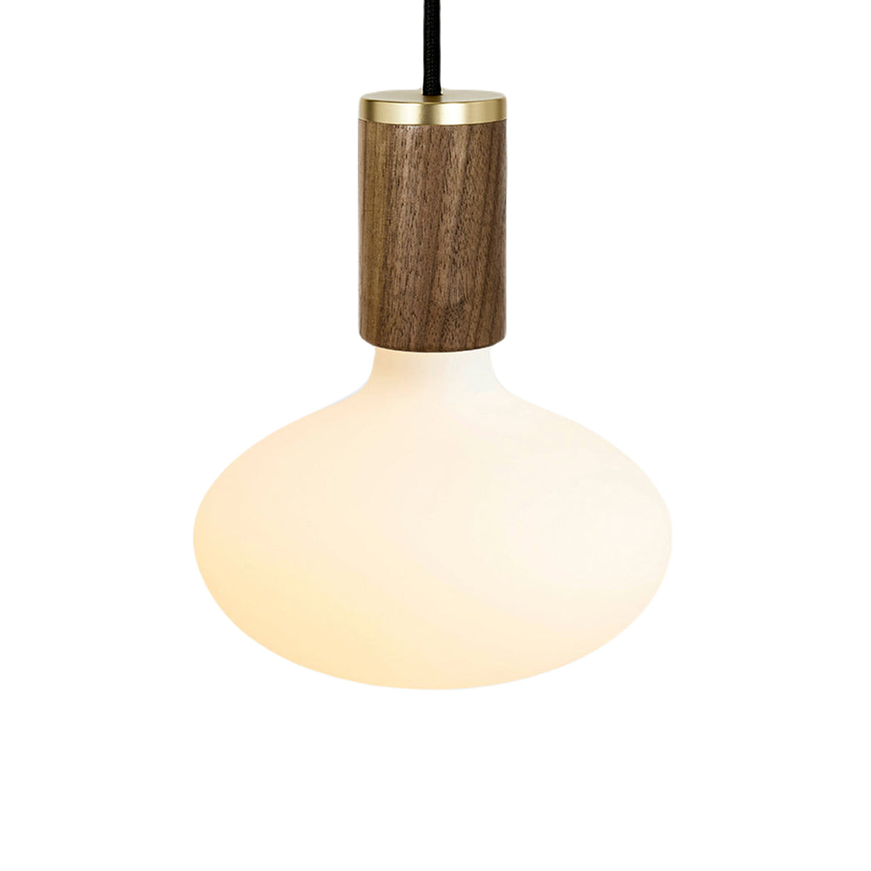 Oval Pendant Light in Walnut.