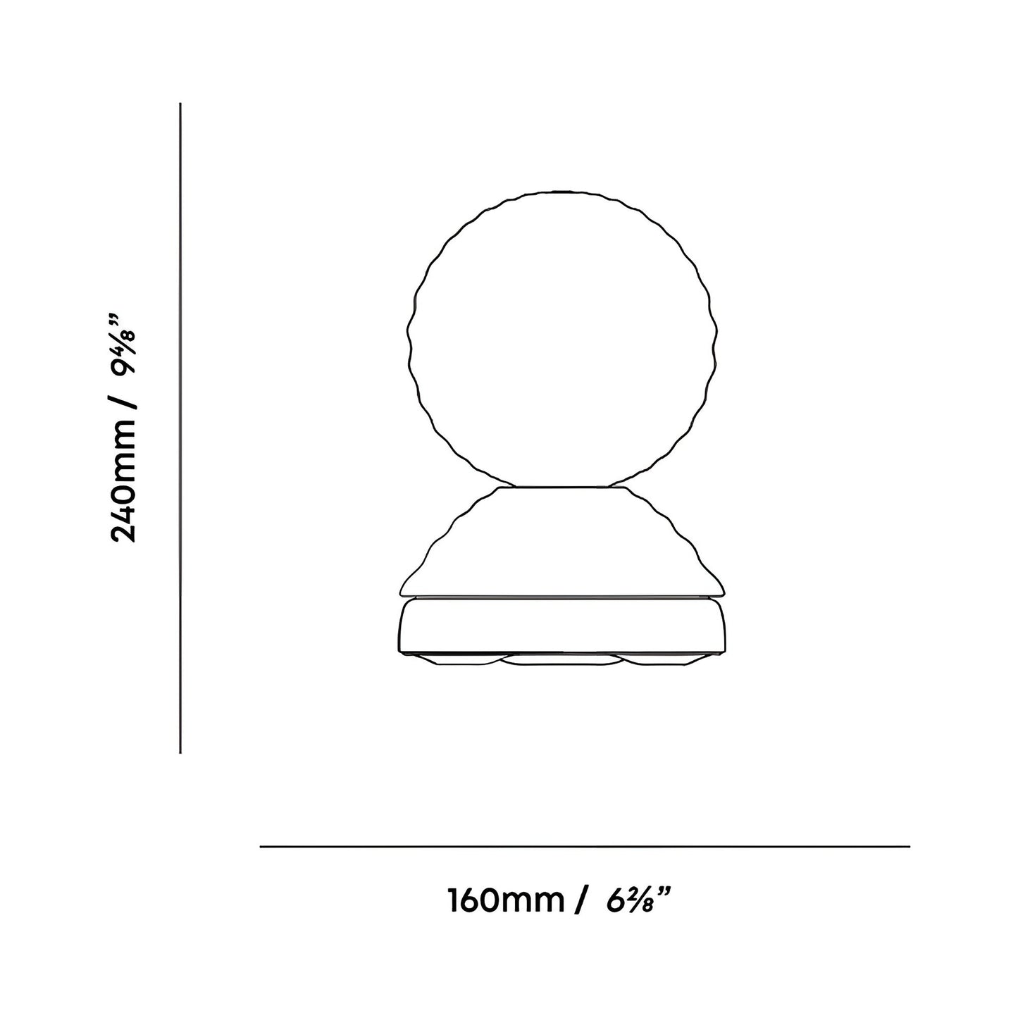 Wake Table Lamp - line drawing.