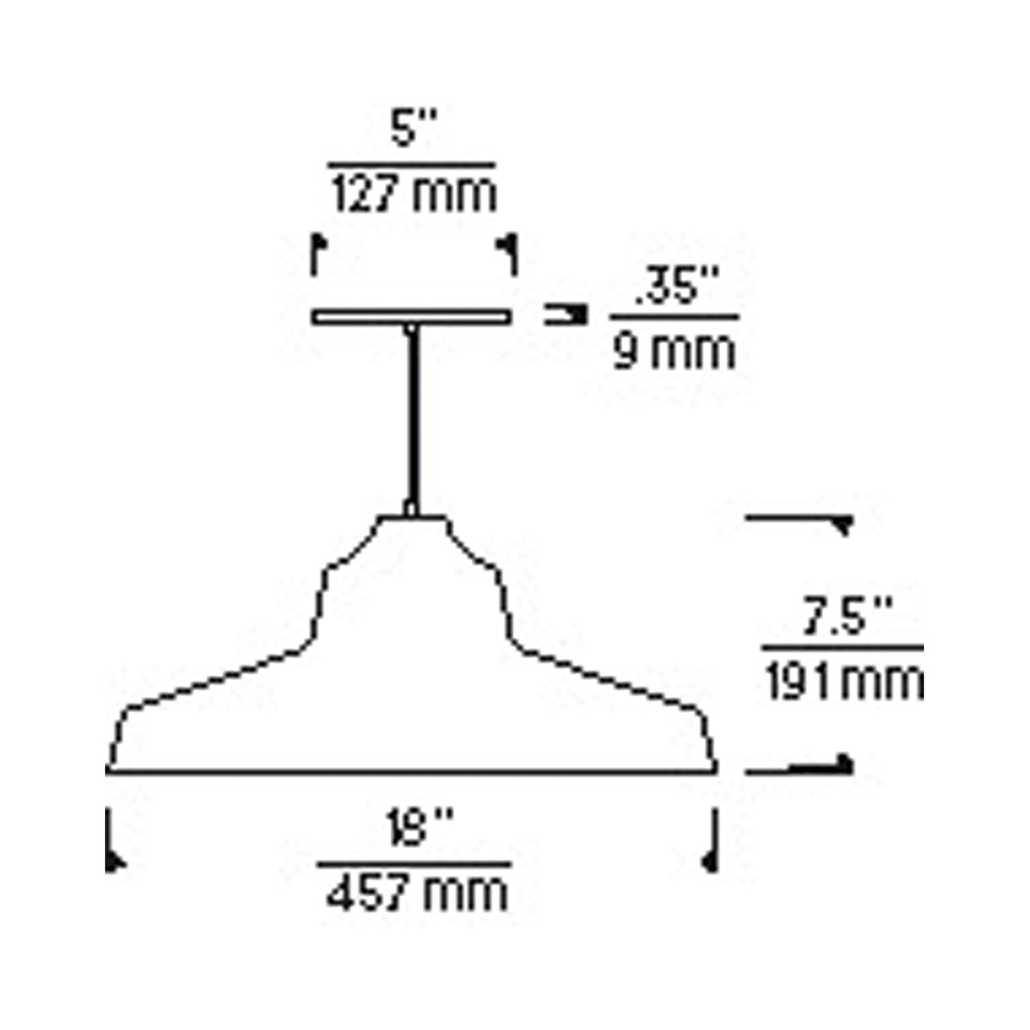 Zevo Pendant Light - line drawing.