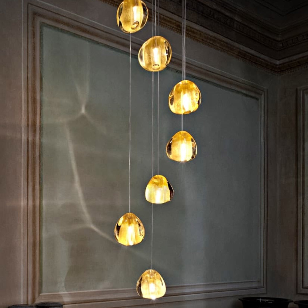 Mizu Pendant Light in Gold Crystal (7-Light).