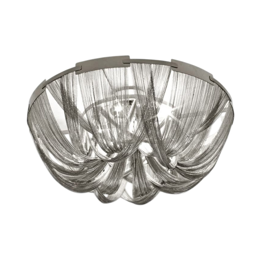 Soscik Flush Mount Ceiling Light in Nickel Plated (Large).