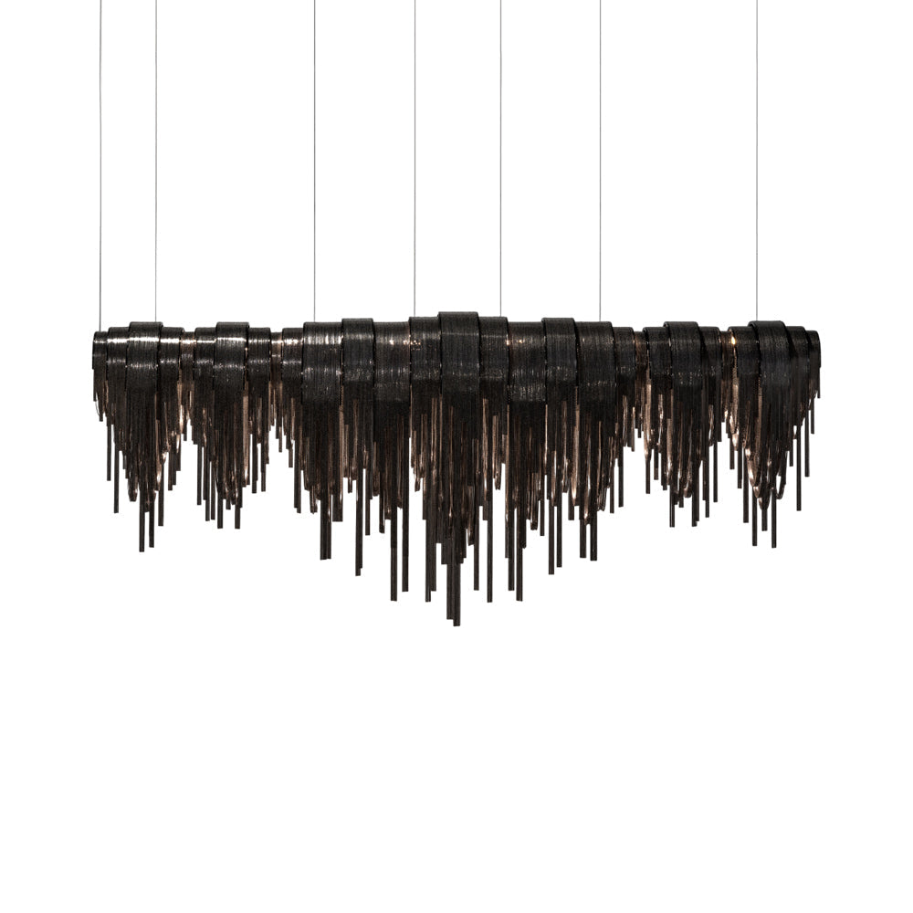 Volver Linear LED Chandelier in Black Nickel Plated (Large).