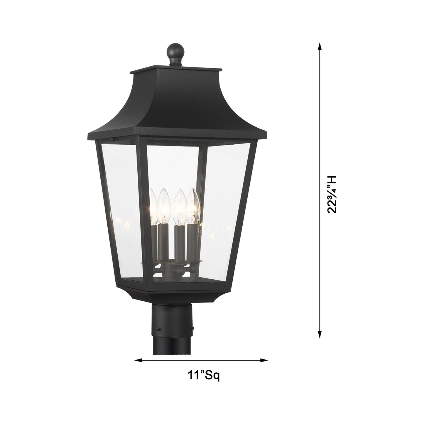 Altimeter Outdoor Post Light - line drawing.