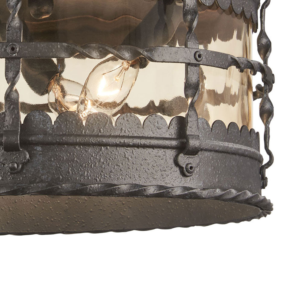 Mallorca Outdoor Flush Mount Ceiling Light in Detail.