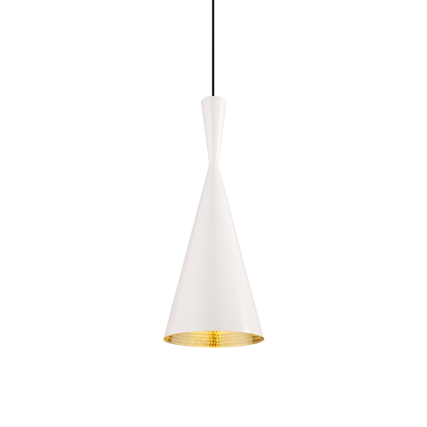 Beat Tall LED Pendant Light in White (16.5-Inch).