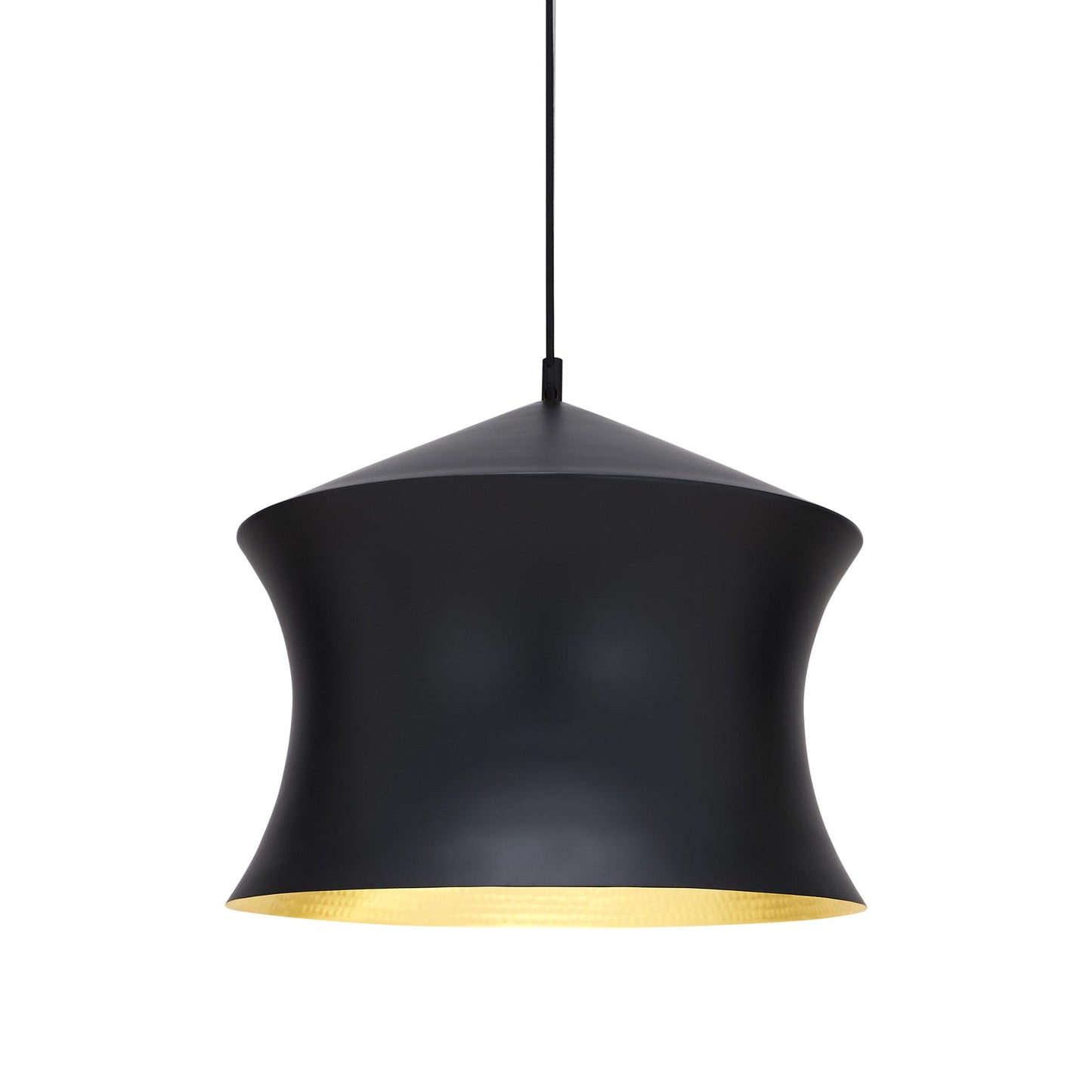 Beat Waist LED Pendant Light in Black (16.1-Inch)