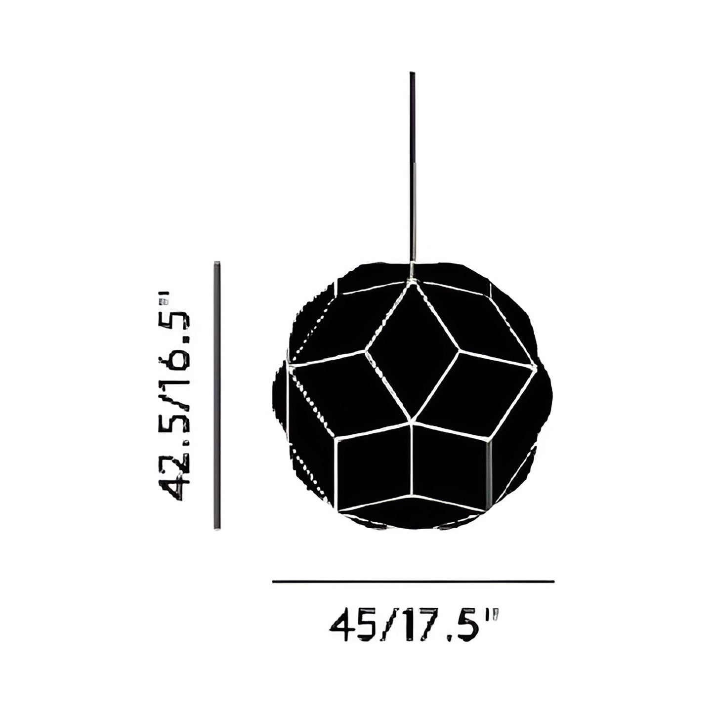 Puff Pendant Light - line drawing.