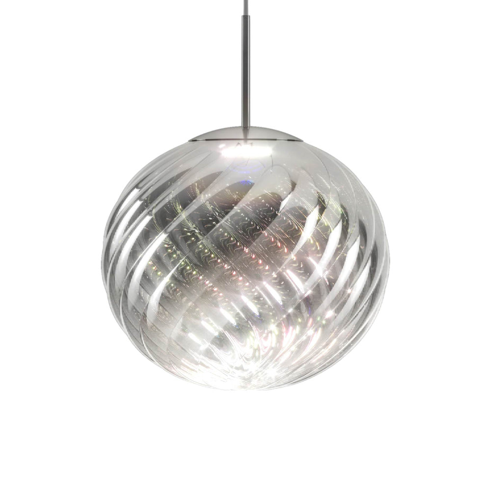 Whirl LED Pendant Light in Silver Dichroic (17.7-Inch).