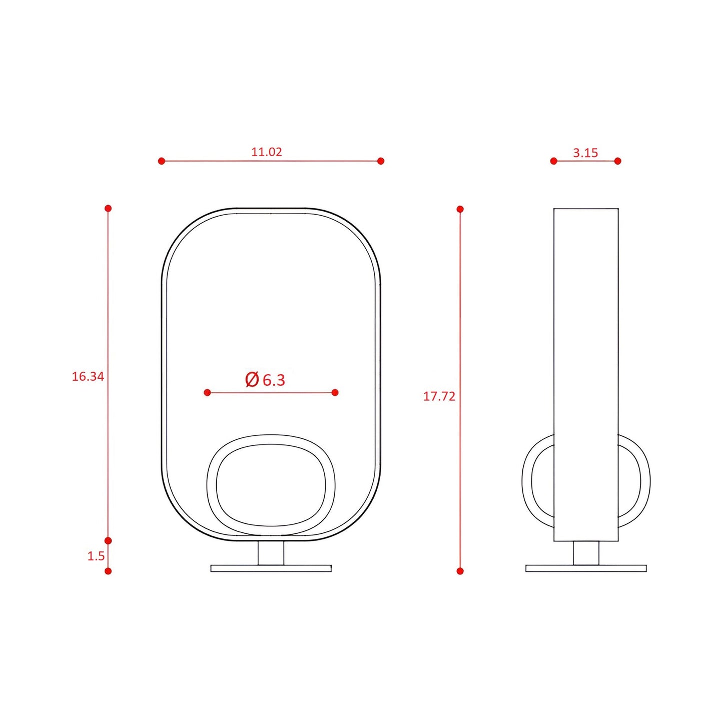 Filipa Table Lamp - line drawing.