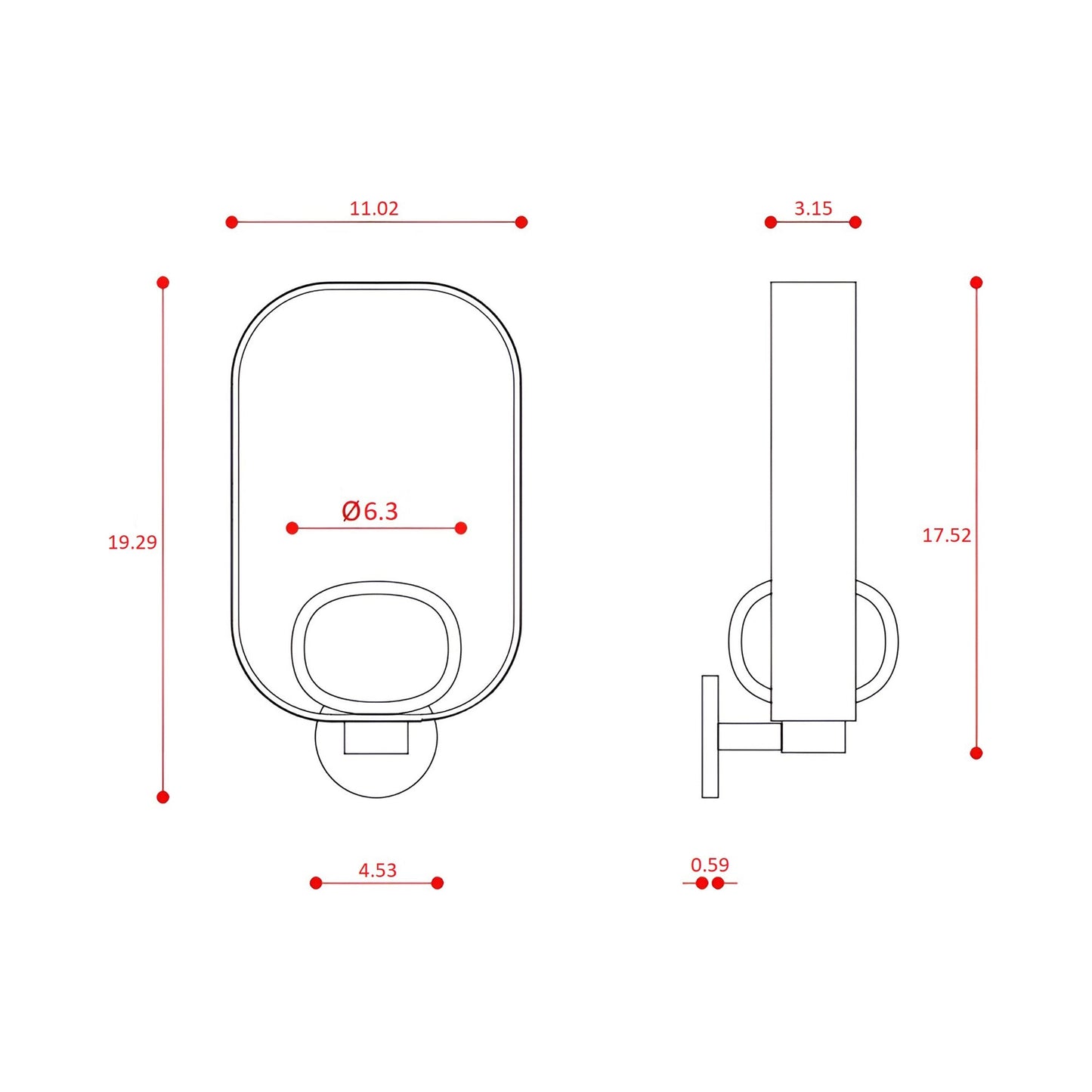 Filipa Wall Light - line drawing.
