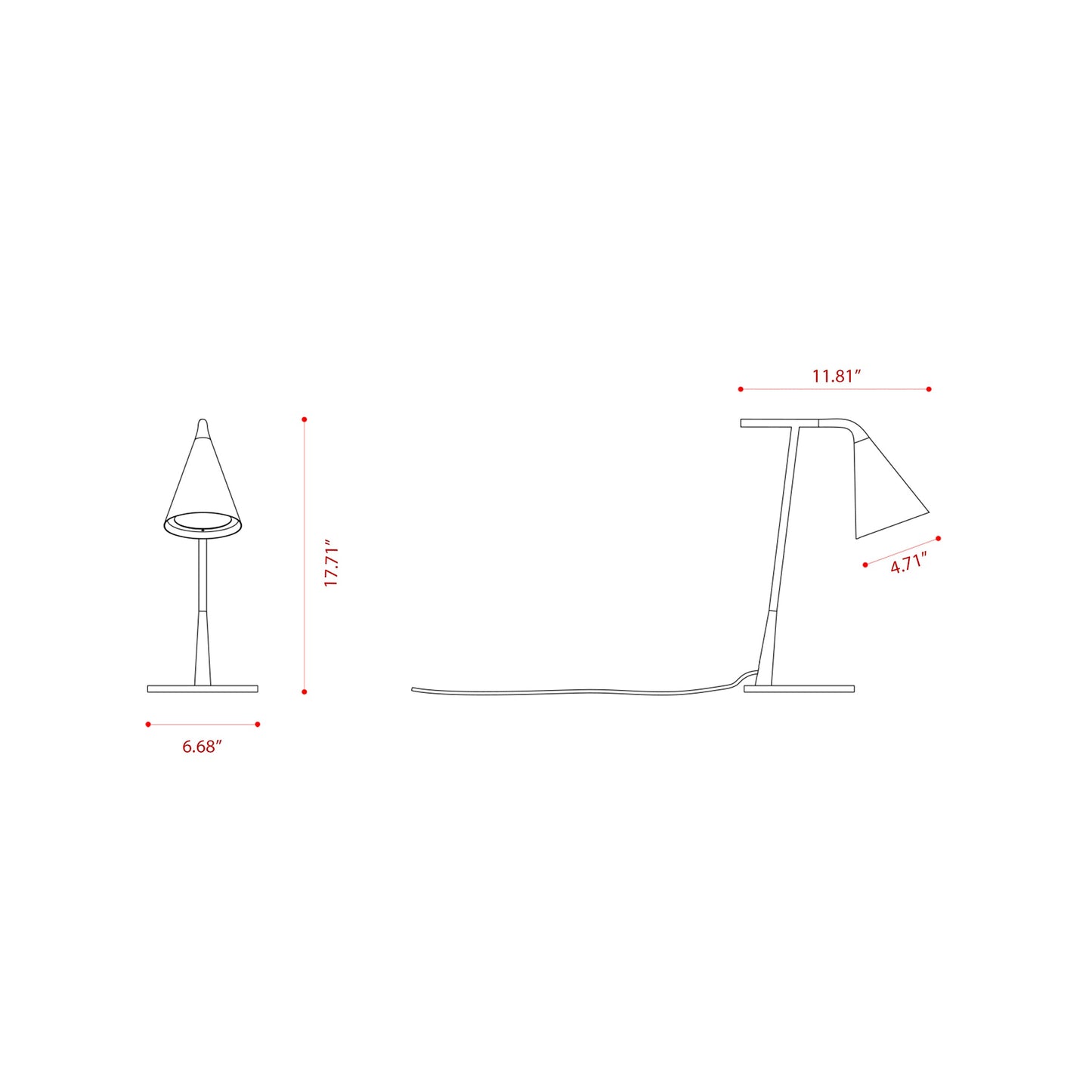 Gordon Table Lamp - line drawing.