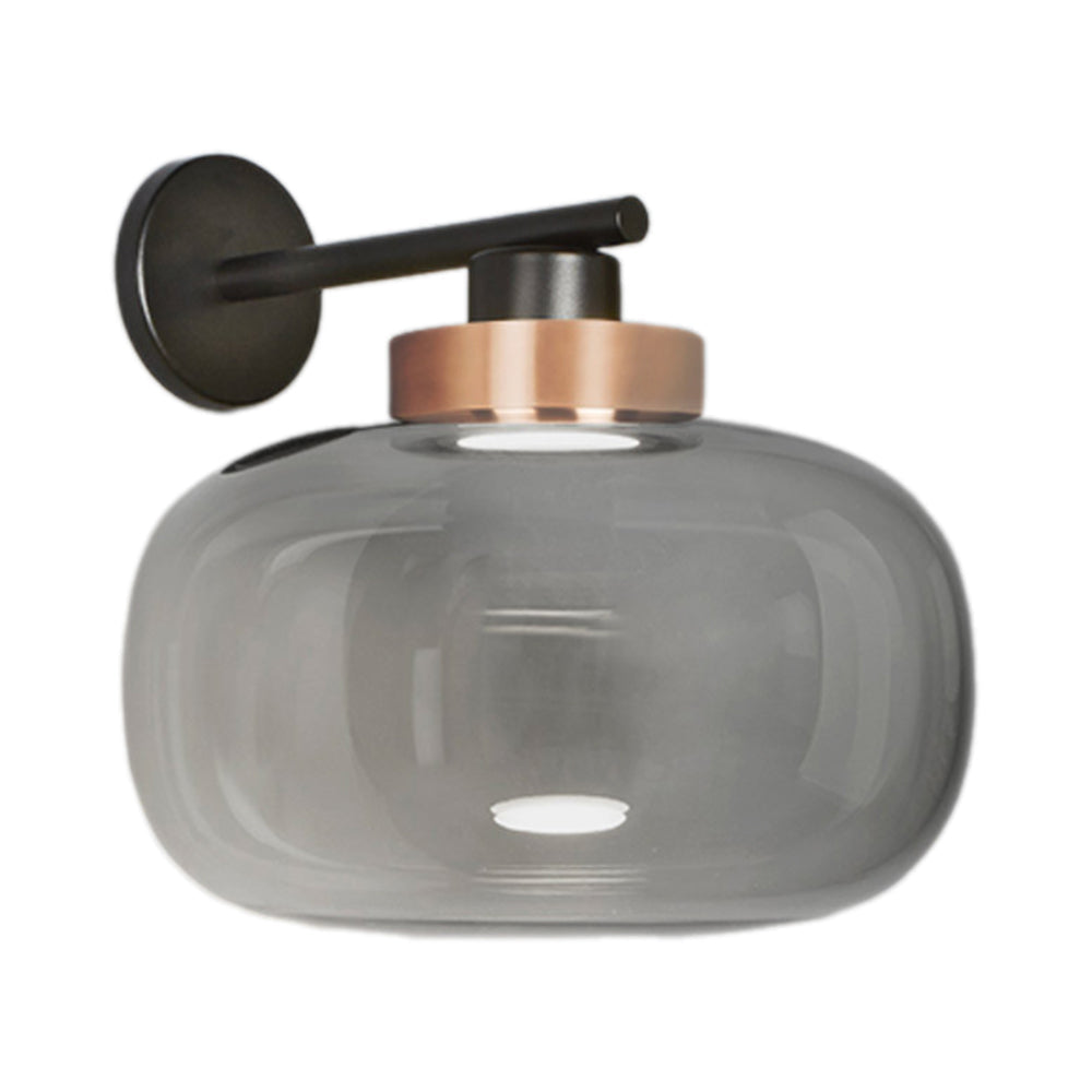 Legier LED Wall Light in Copper/Smoked Glass (13.78-Inch).