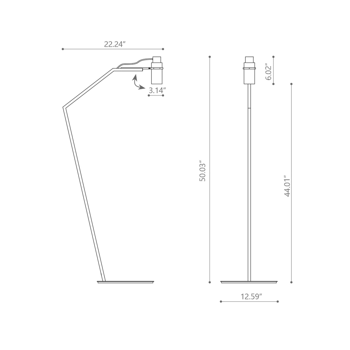 Lei Floor Lamp - line drawing.