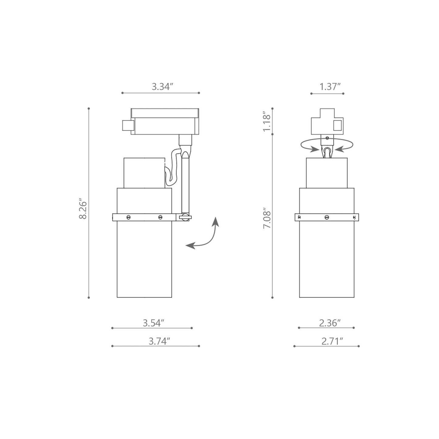 Lei Track Light - line drawing.