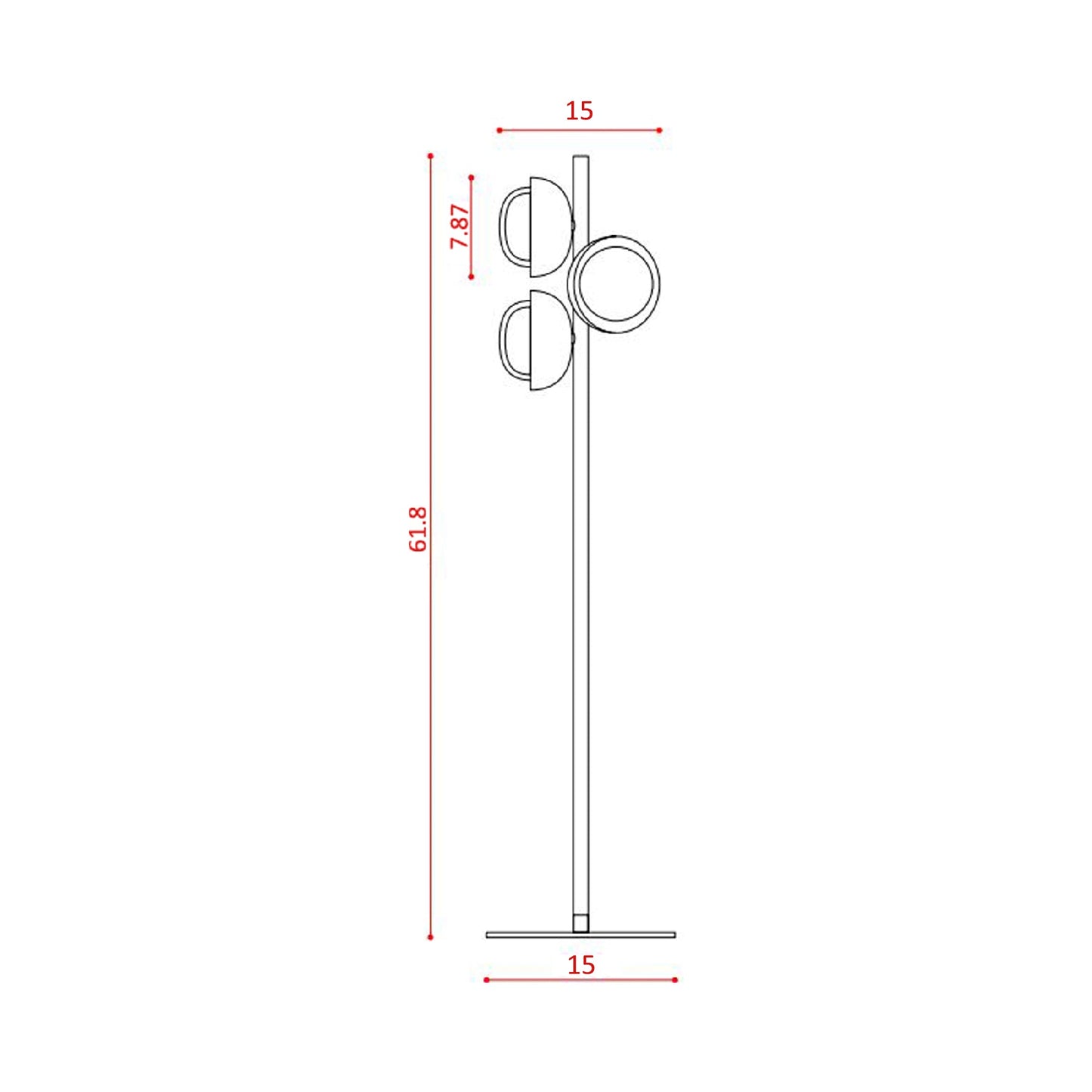 Muse Floor Lamp - line drawing.