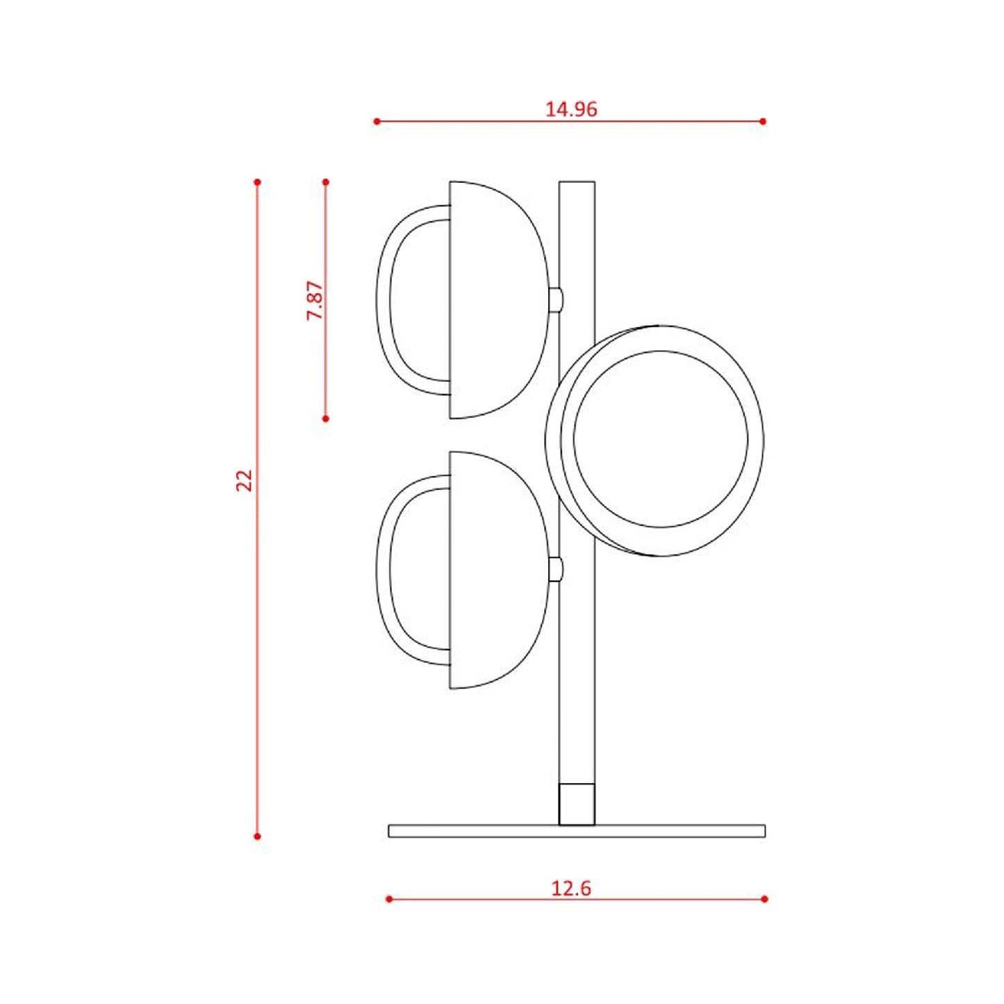 Muse Table Lamp - line drawing.