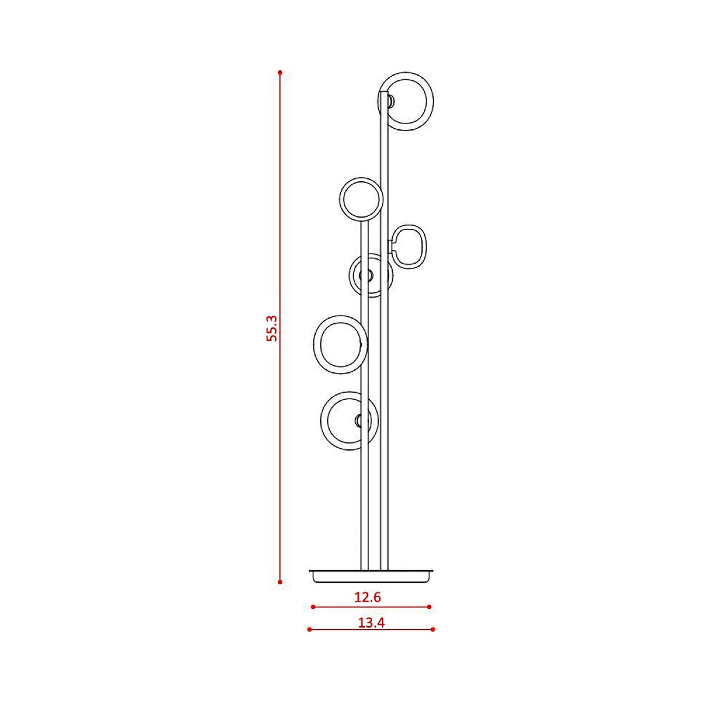 Nabila Floor Lamp - line drawing.