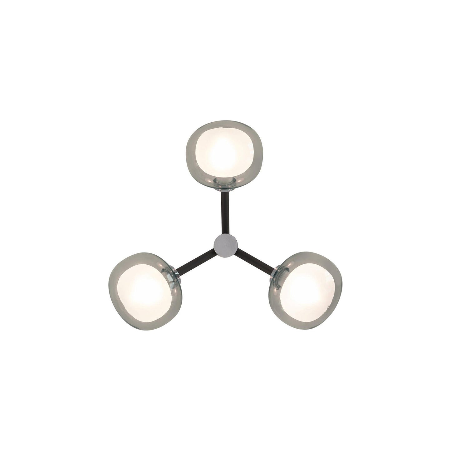 Nabila Multi Light Ceiling / Wall Light in Black Chrome/Smoked Glass.
