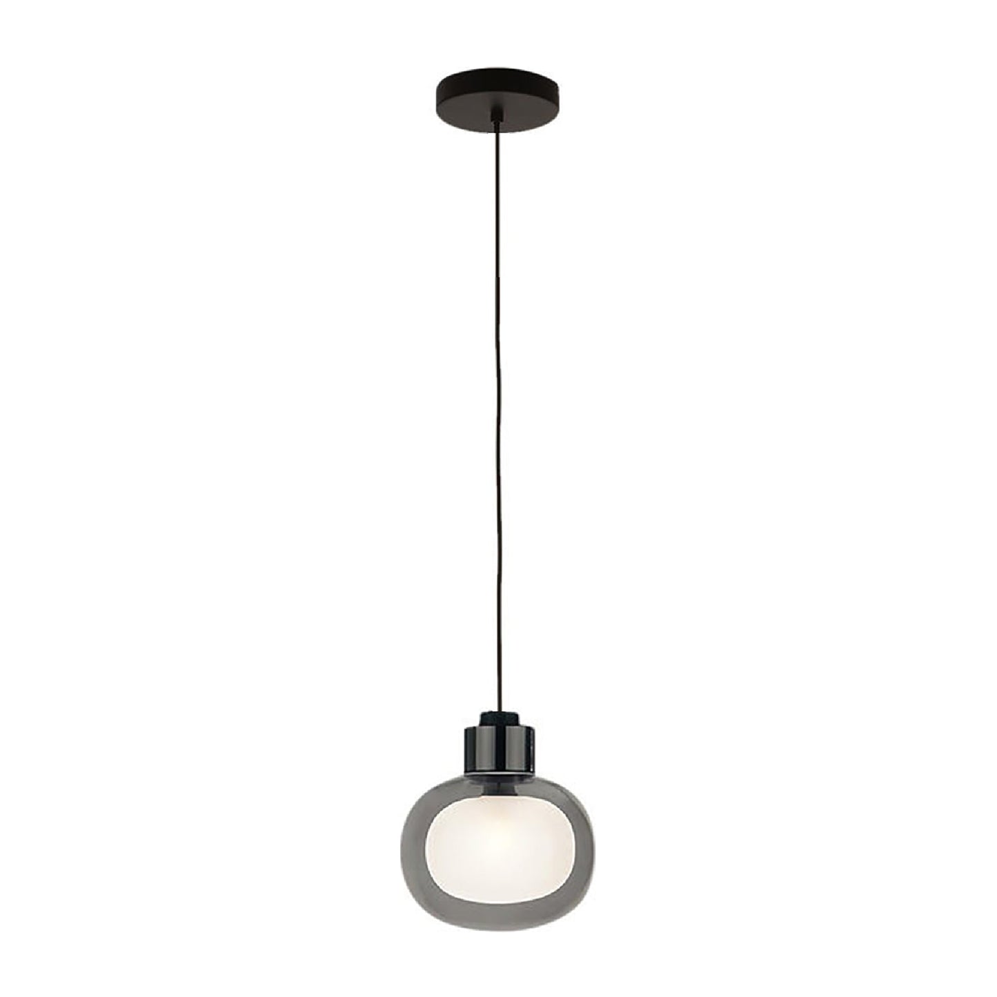 Nabila Pendant Light in Black Chrome/Smoked Glass (6.3-Inch).