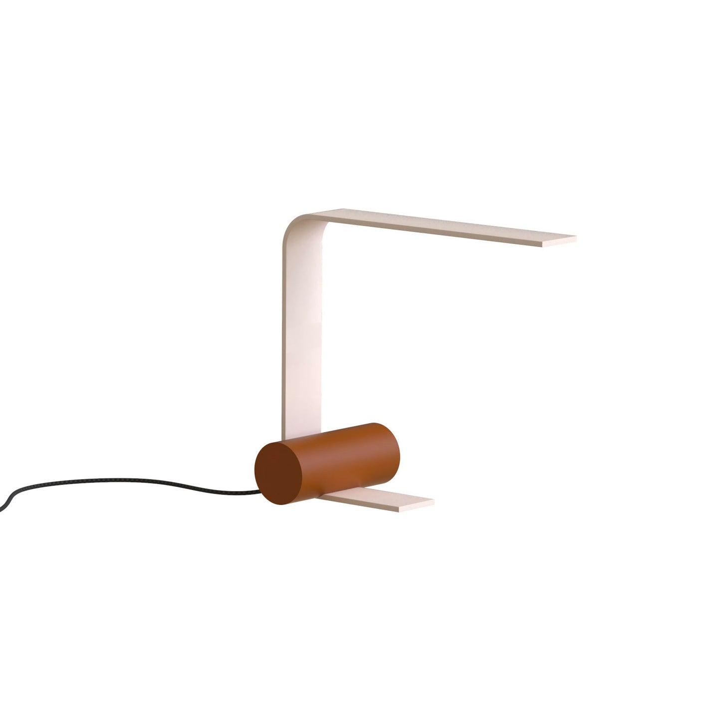 Nastro Open LED Table Lamp in Eggshell/Terracotta.