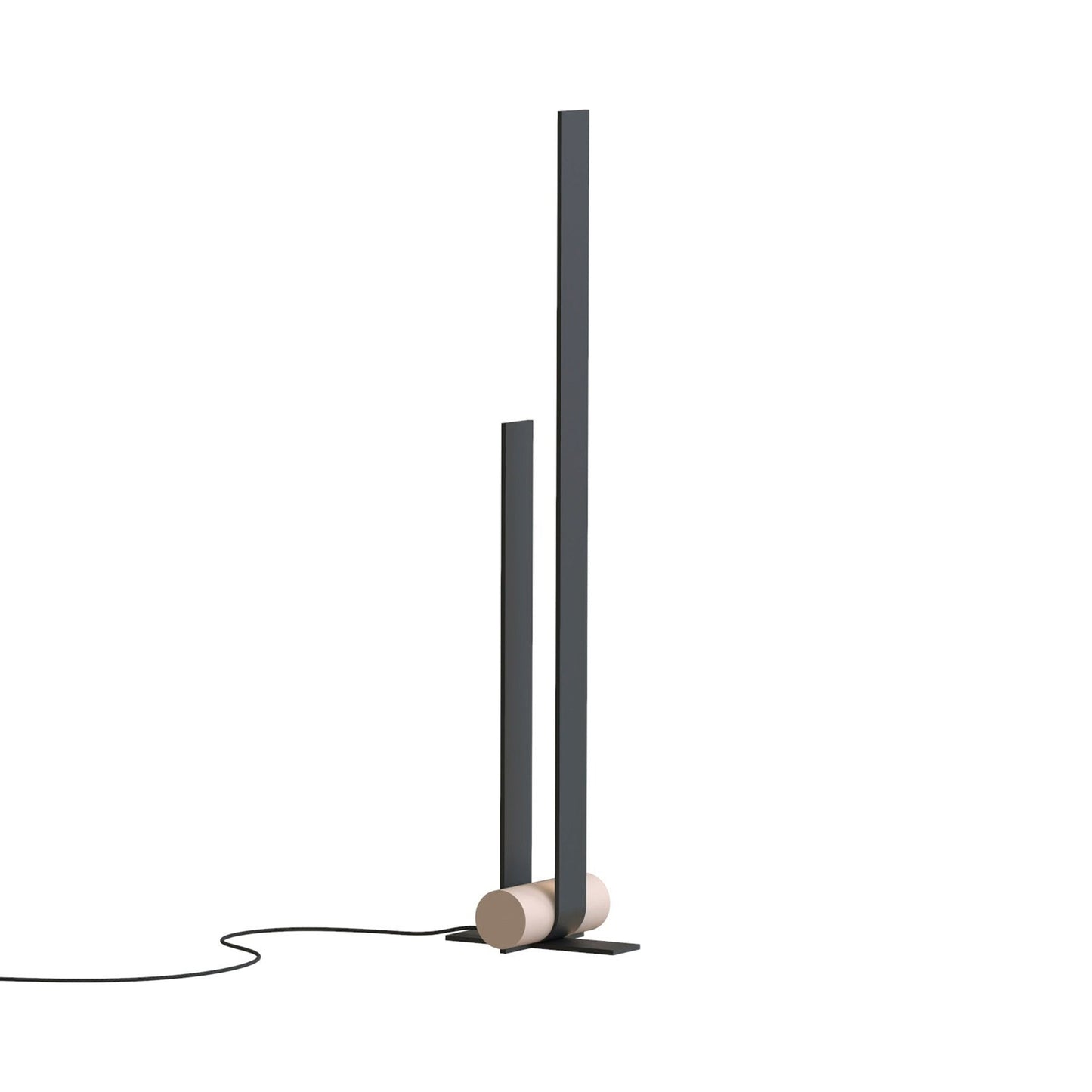 Nastro Outdoor LED Floor Lamp in Sand Black/Eggshell.