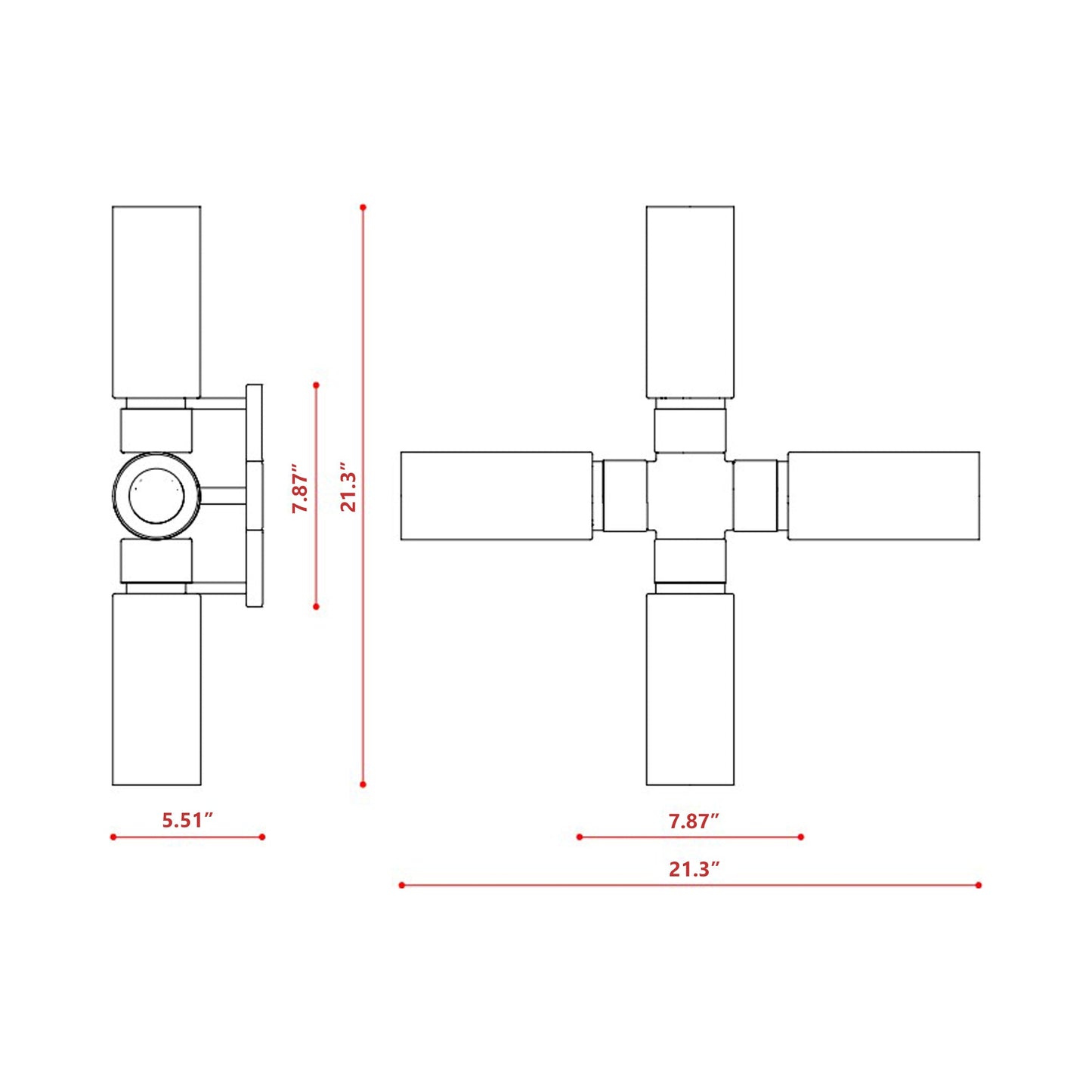 Osman Ceiling / Wall Light - line drawing.