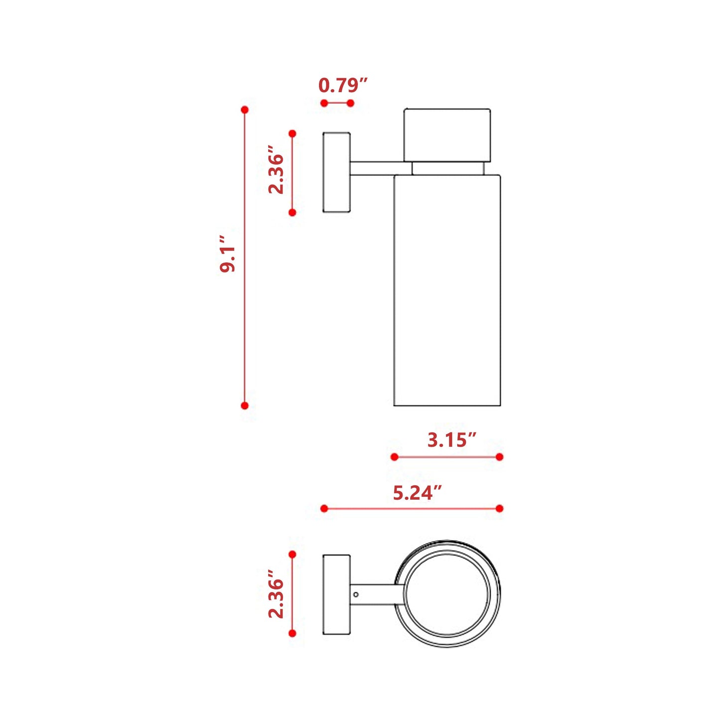 Osman Wall Light - line drawing.