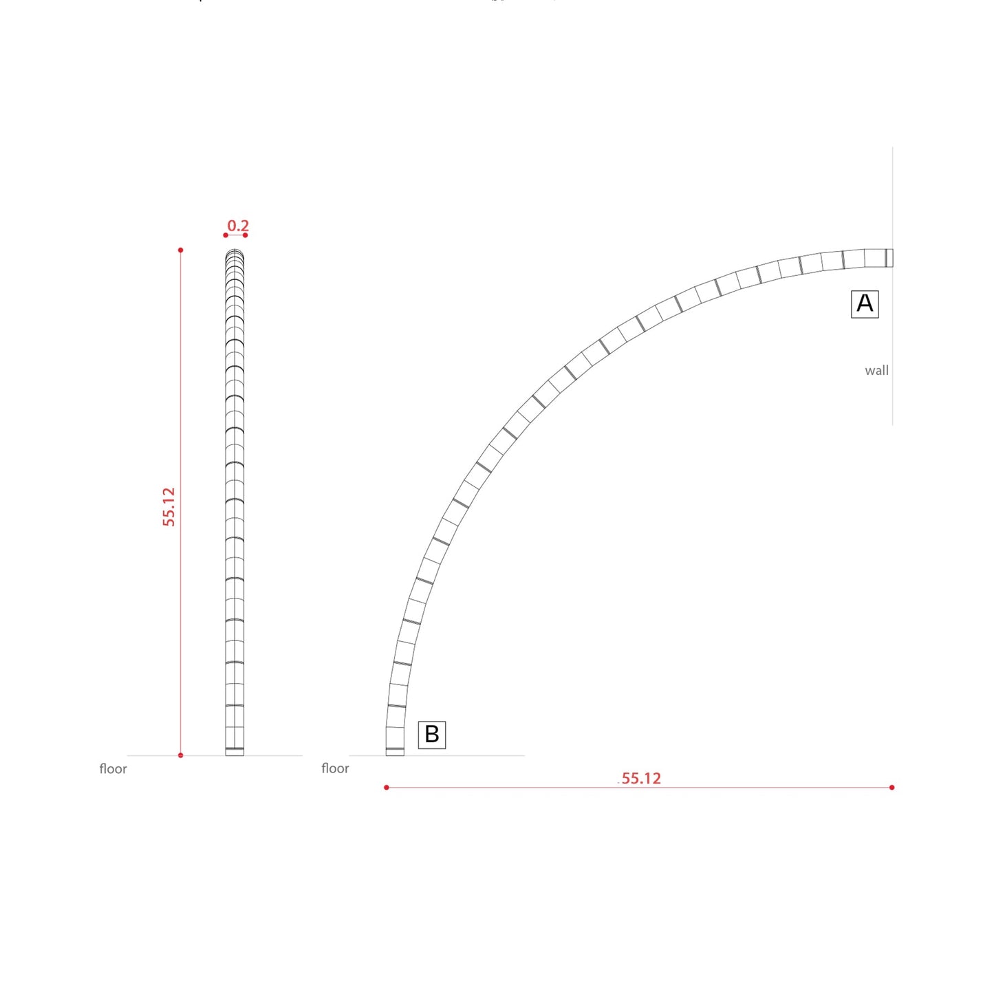 Tratti U566.72 LED Ceiling / Wall Light - line drawing.