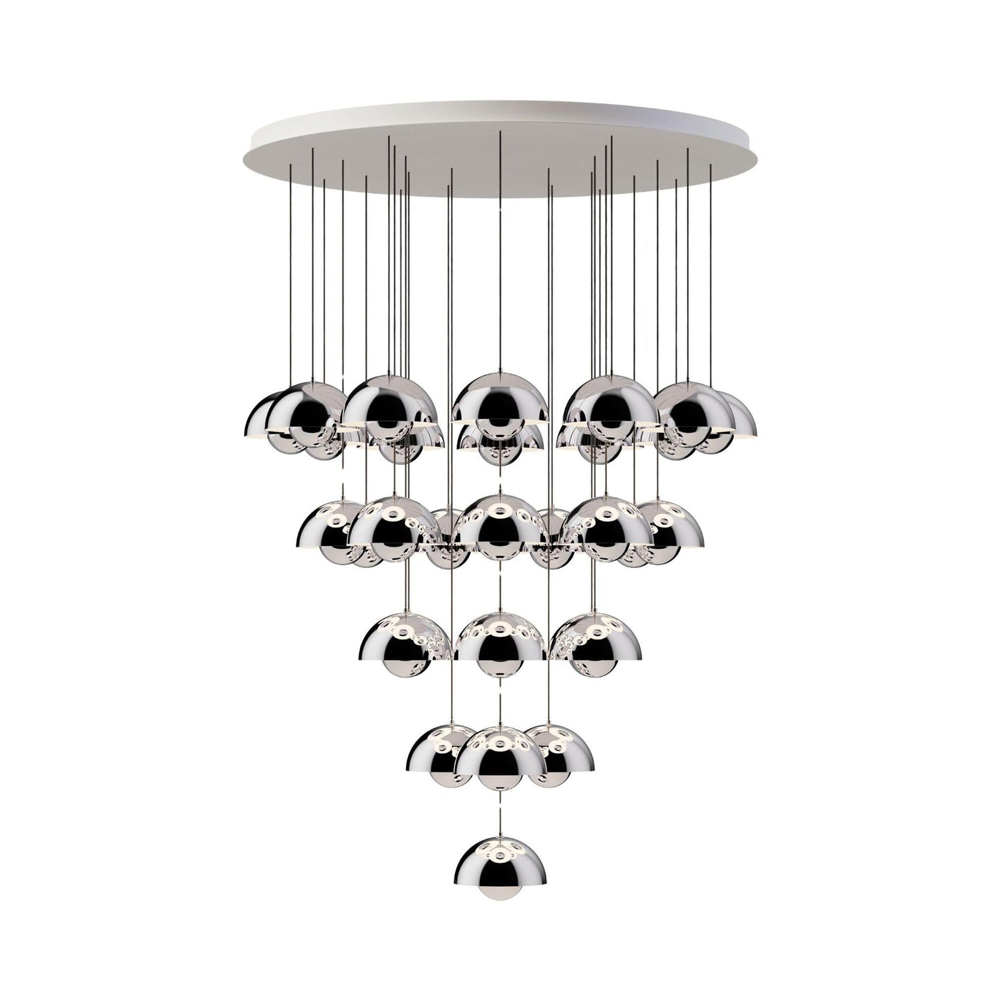 Flowerpot VP1 Chandelier (31-Light/36-Inch/Plated Brass/Chrome).