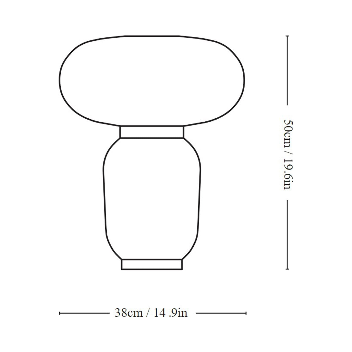 Formaki JH18 Table Lamp - line drawing.
