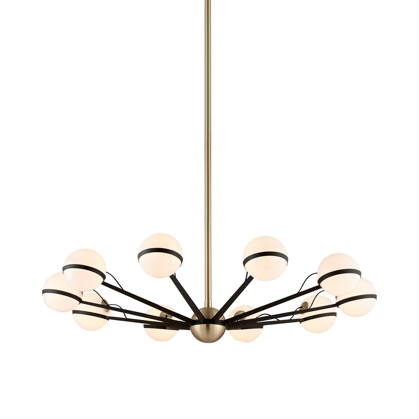 Ace Chandelier in Textured Bronze/Brushed Brass (10-Light).