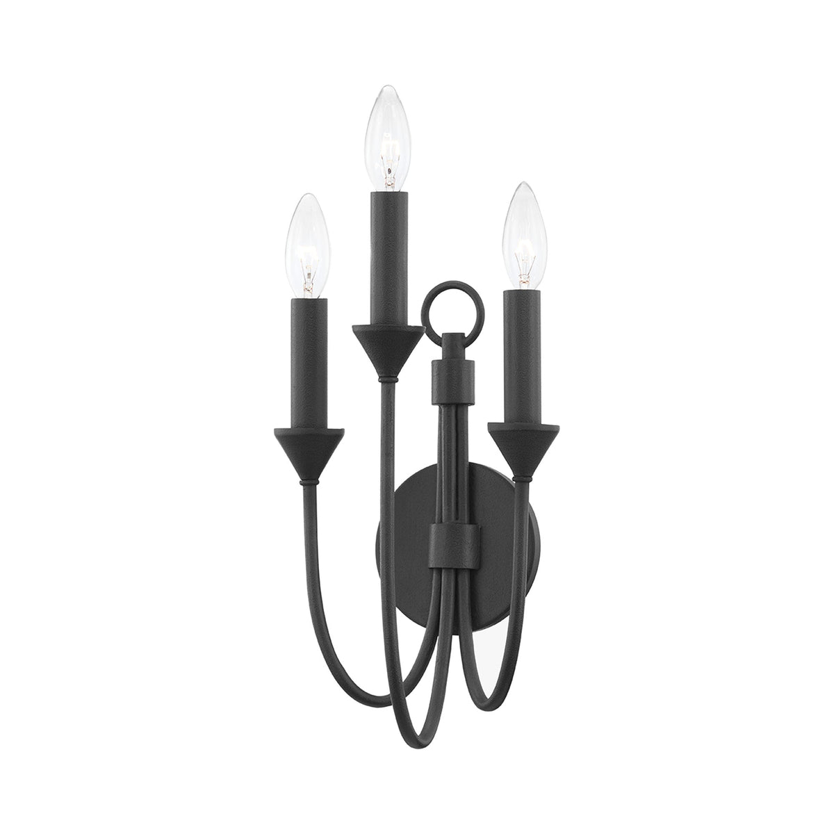 Cate Wall Light in Forged Iron (3-Light).