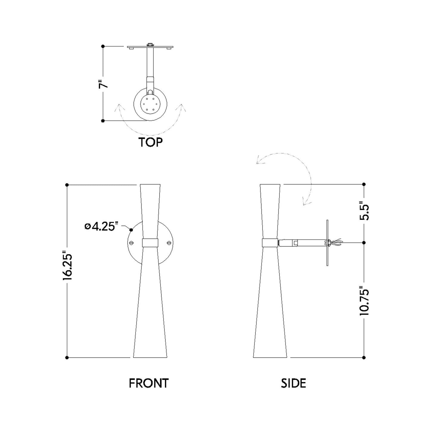 Dieter Wall Light - line drawing.