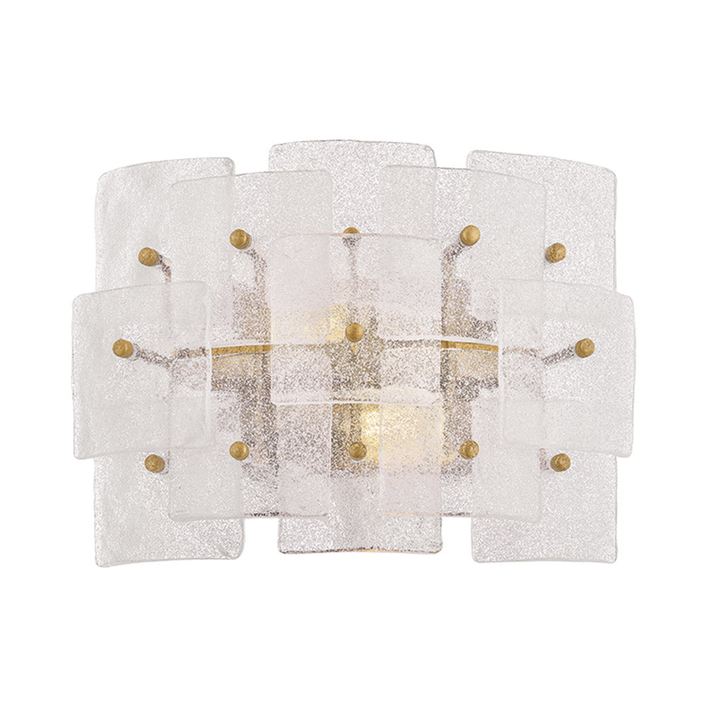 Jacik Wall Light in Vintage Gold Leaf.