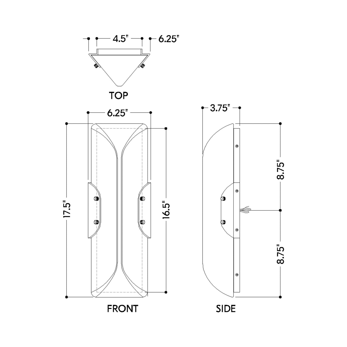 Nordic Wall Light - line drawing.