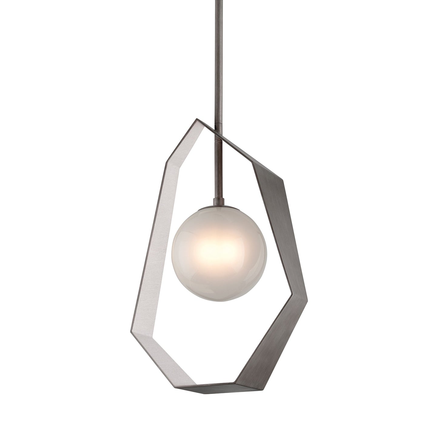 Origami Pendant Light in Graphite/Silver Leaf (45.5-Inch).